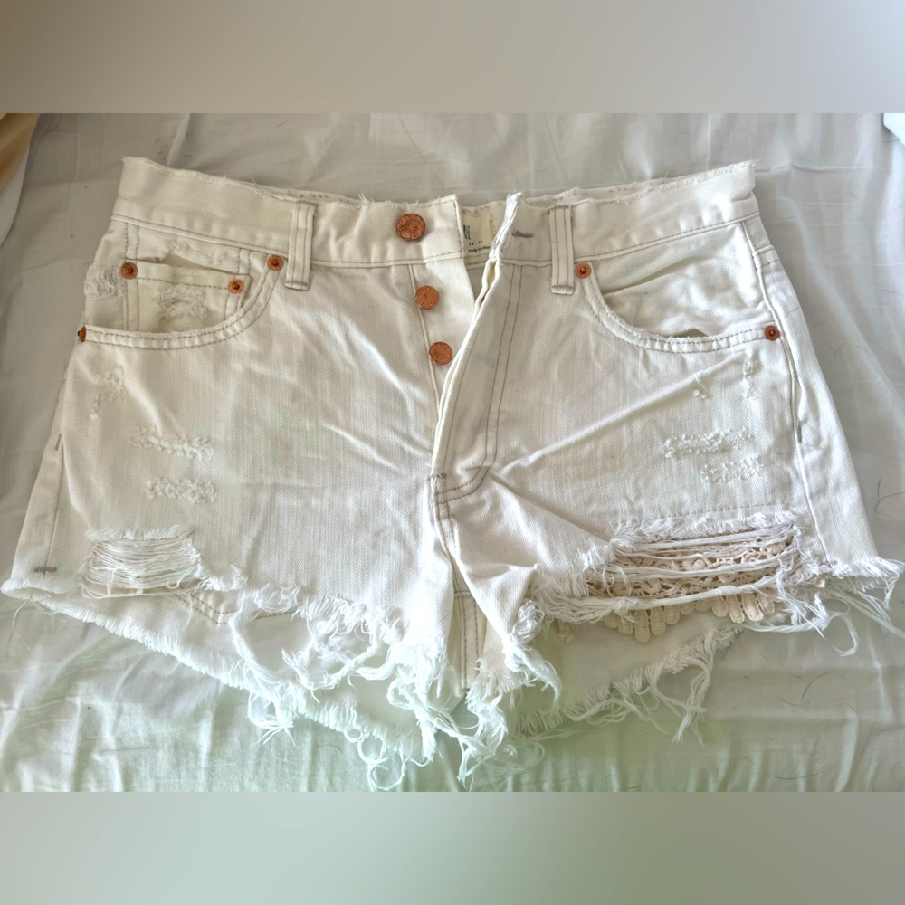 We the Free white denim shorts size 27